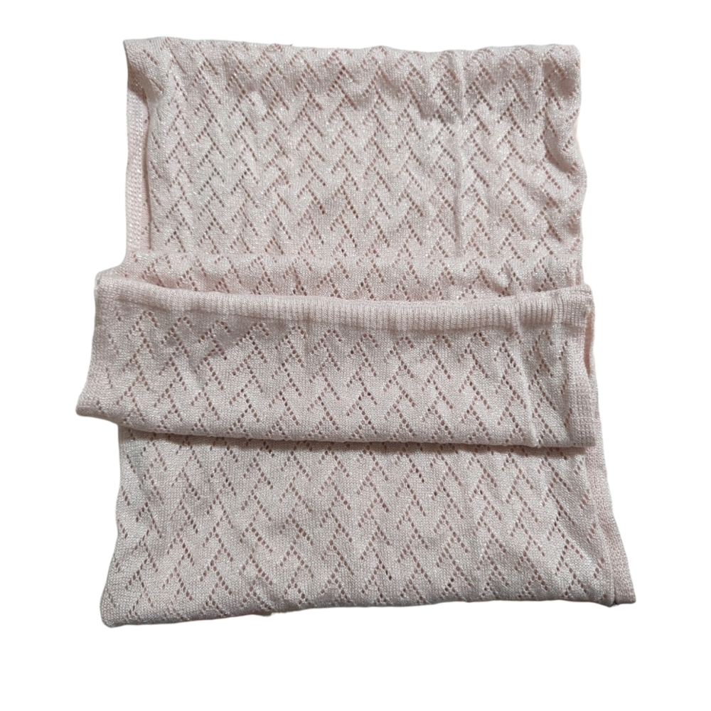 Pale Pink Infinity Scarf Open Weave (M285)